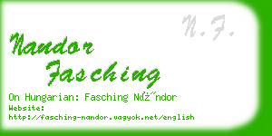 nandor fasching business card